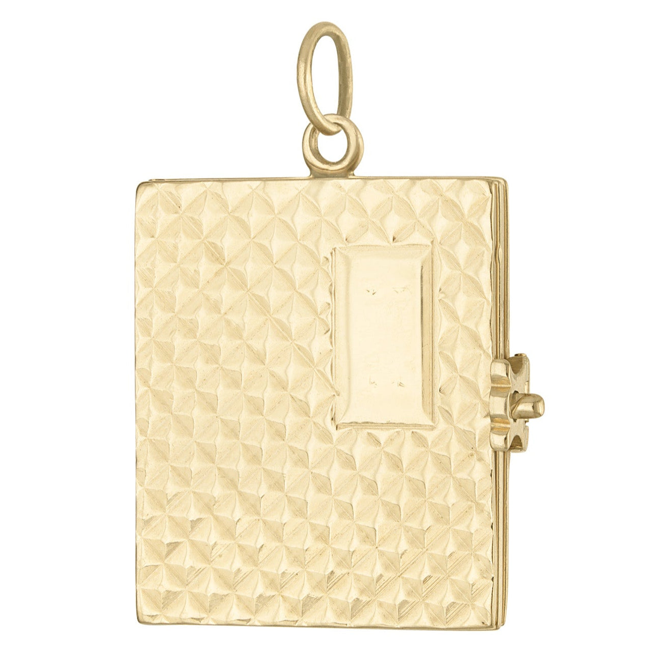 Vintage Engravable Art Deco Book Locket 14k Gold Charm